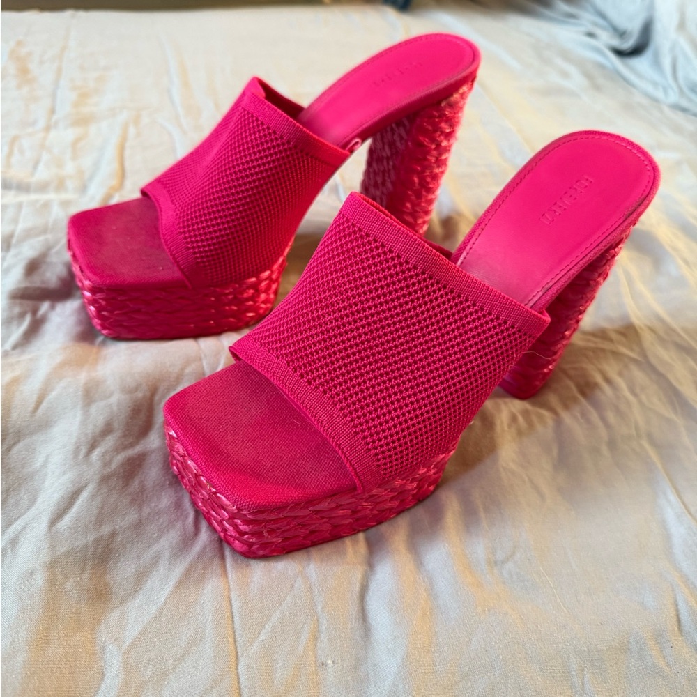 Forever 21 Hot Pink Platform Slide Mules - Picture 9 of 14